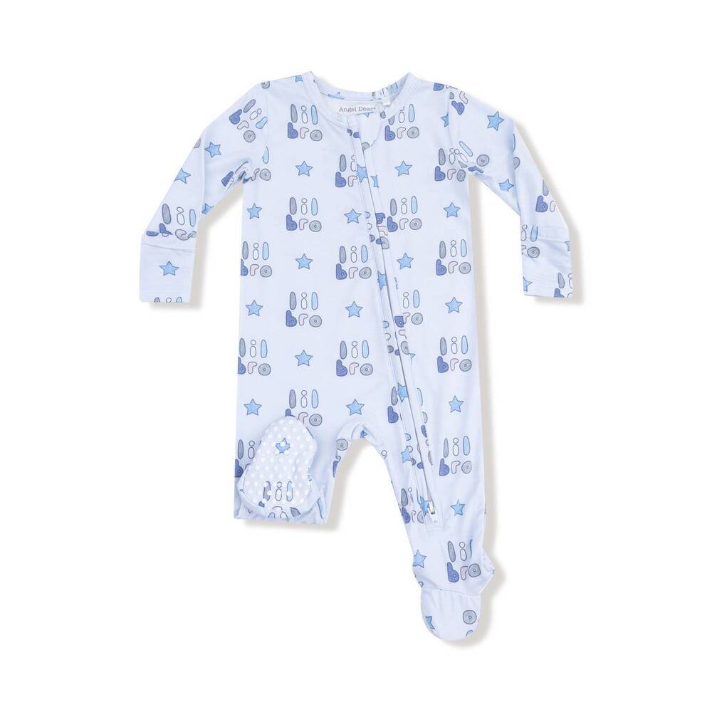 NEW ANGEL DEAR boys zipper footie in lil bro